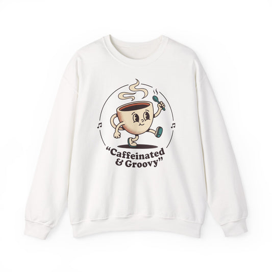 Unisex Heavy Blend™ Crewneck Sweatshirt - Caffeinated and Groovy